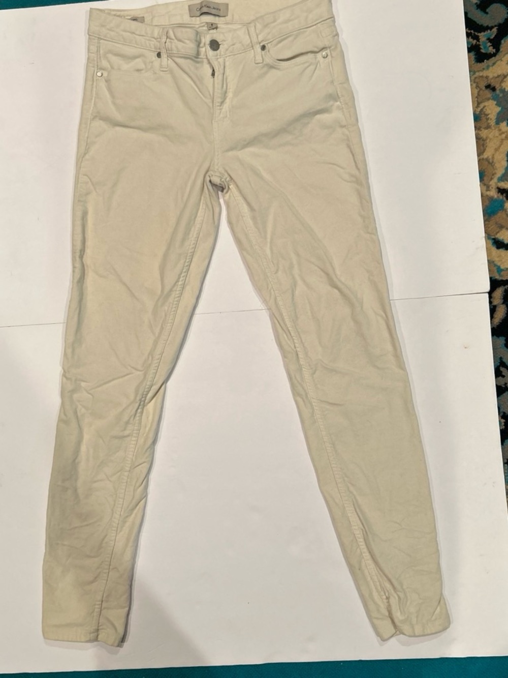 Calvin Klein Jeans Slim Chinos in Cream Size 8